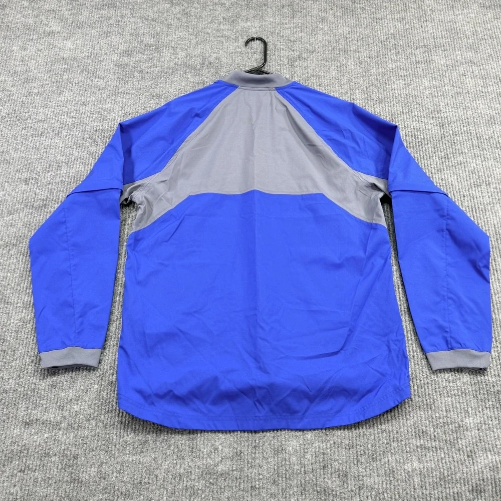 Adidas Jacket Mens Large Blue Gray 1/4 Zip Golf Windbreaker Lined Lightweight